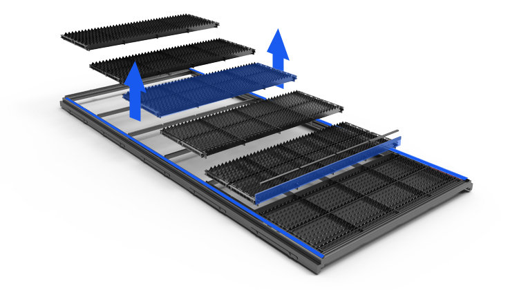 Mesa de trabalho modular segmentada